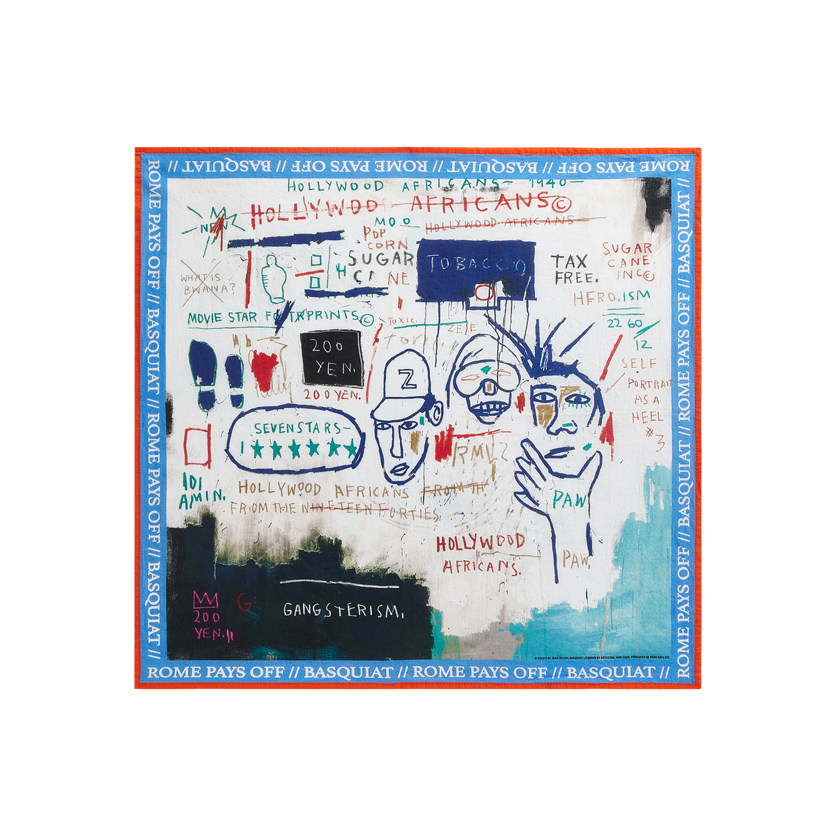 Jean-Michel Basquiat "Hollywood Africans" Bandana Unisex , , , Long Sleeve Tee