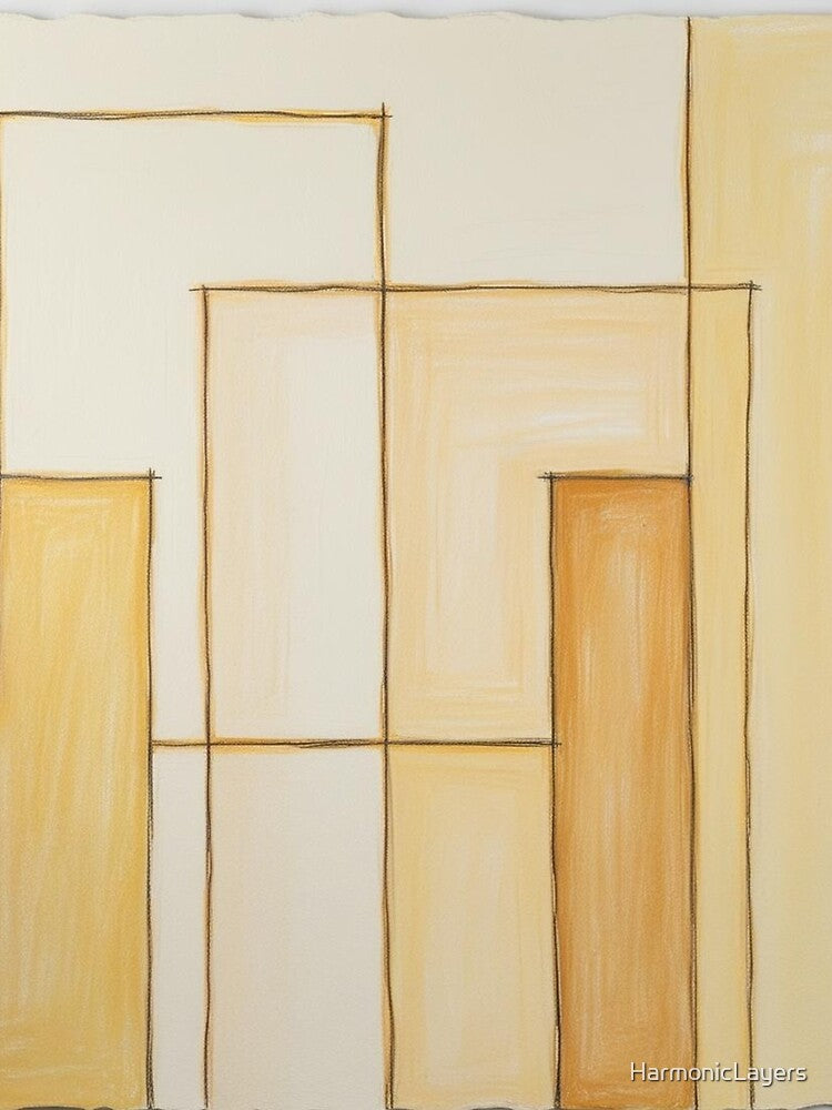 Minimalist Abstract Wall Art in Warm Golden Beige Tones by Harmonic_Layers