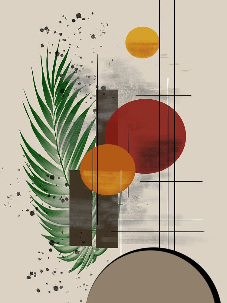 Palm Leaf – Modern Botanical in Neutral Earth Tones by MarvinStudios