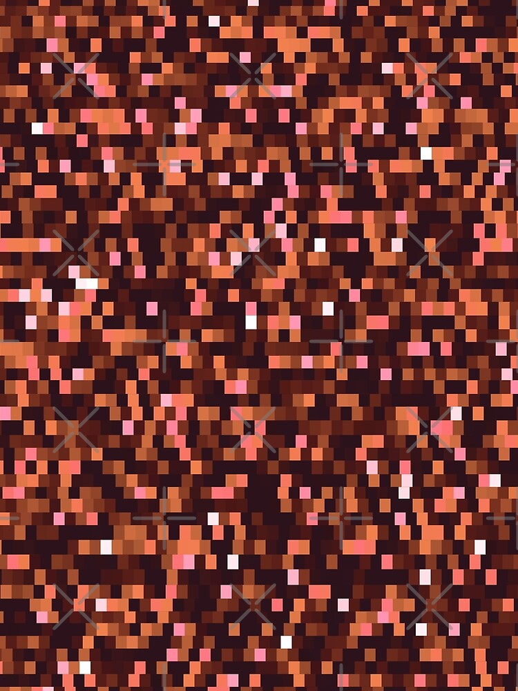 Cinnamon and Caramel Pixels - Warm Geometric Brown Pattern by K Design Store