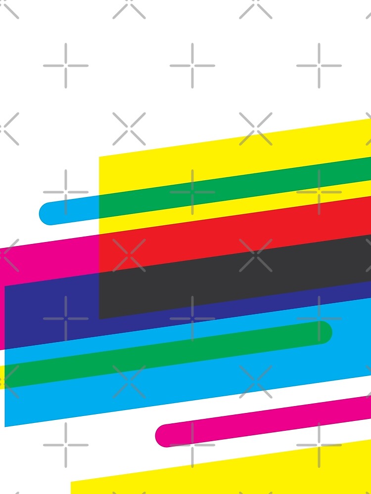 CMYK Blocks and Lines 1 by Alex Dotulong Unisex , , , Long Sleeve Tee