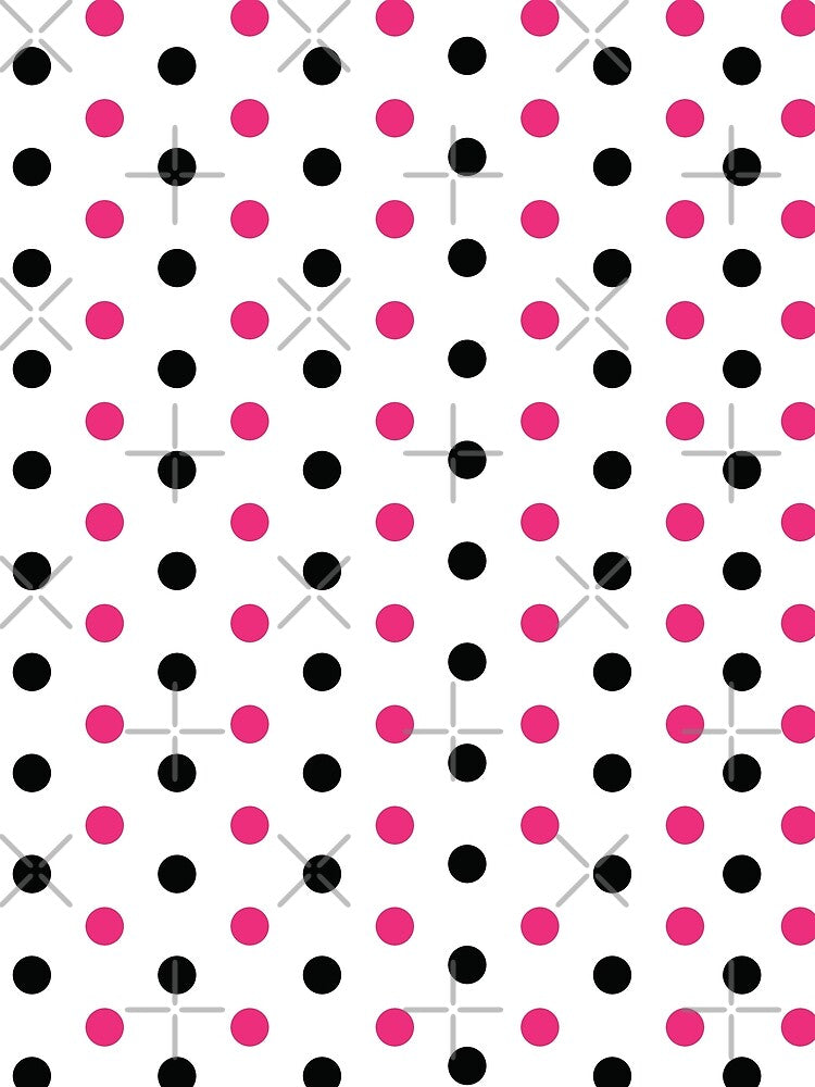 Pinky black polka dot Basic Print by Mobile Cases Store Unisex , , , Long Sleeve Tee