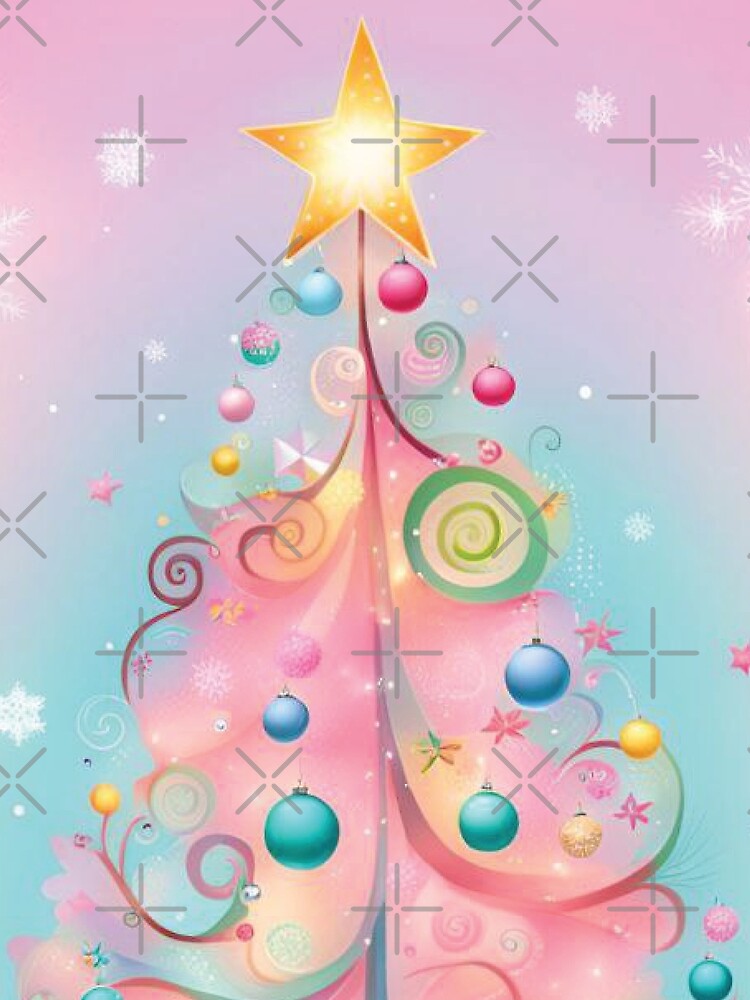 Cotton Candy Pink Christmas Tree by vfcolagiovanni Unisex , , , Long Sleeve Tee