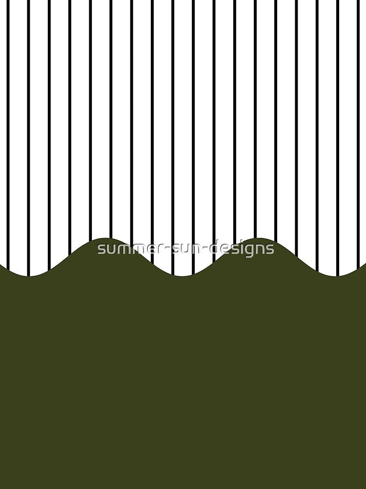 Wave & Lines (Olive Green) by summer-sun-designs