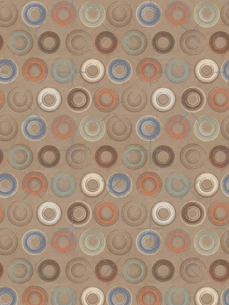 Earth Tone Circles on Clay Brown by TanglePatch