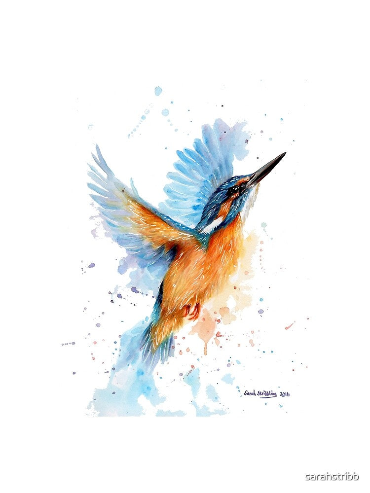 Kingfisher watercolour by sarahstribb Unisex , , , Long Sleeve Tee