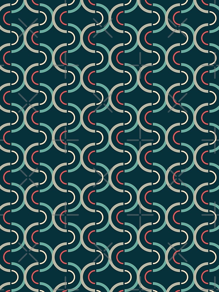 Vinka, Vintage Style Color Wave Pattern by BesanoStyle