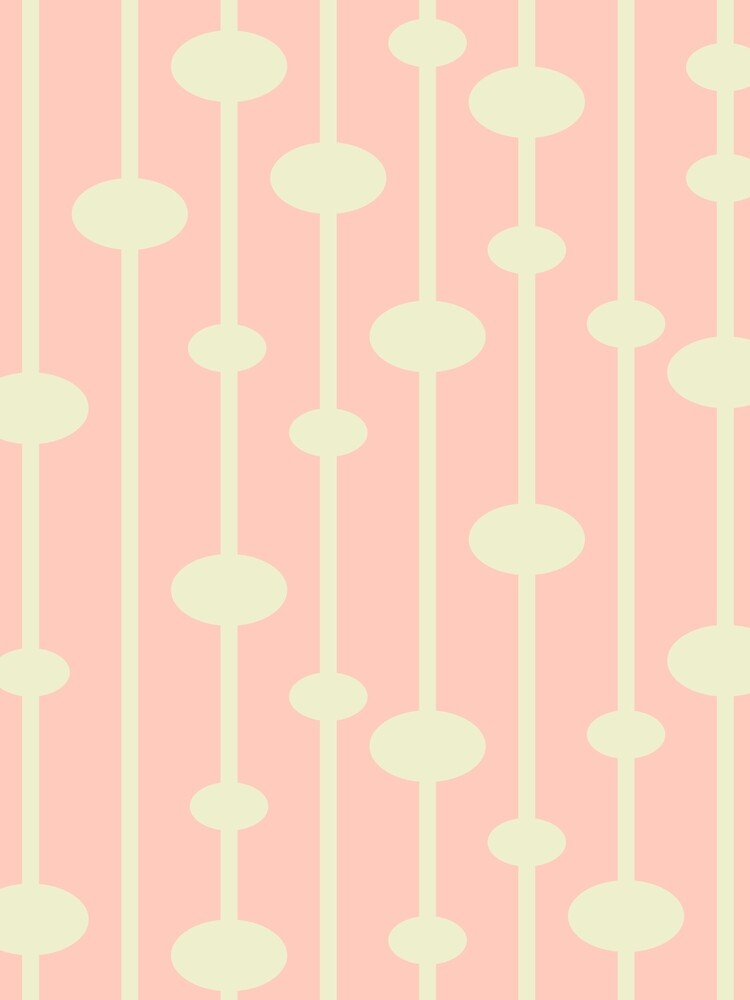 Midcentury Modern Bubble Lines Geo Abstract Pattern in Pink by kierkegaard