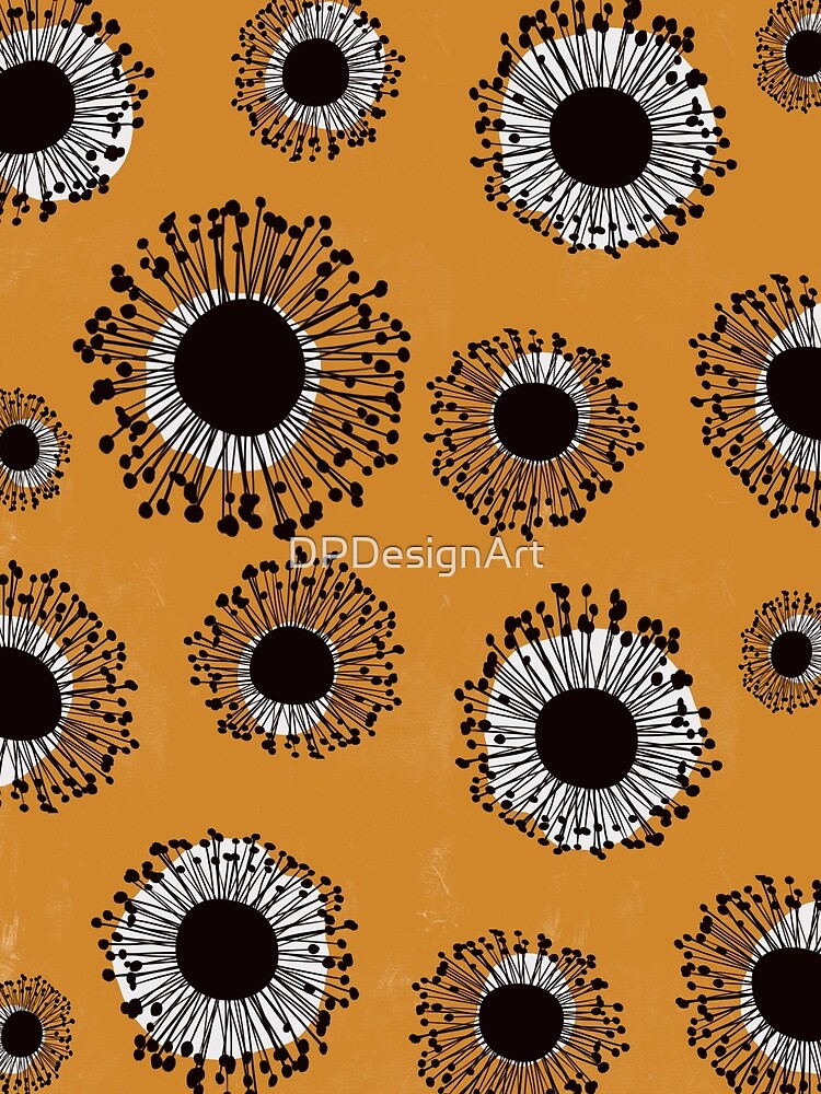 Mid century floral blues by DPDesignArt