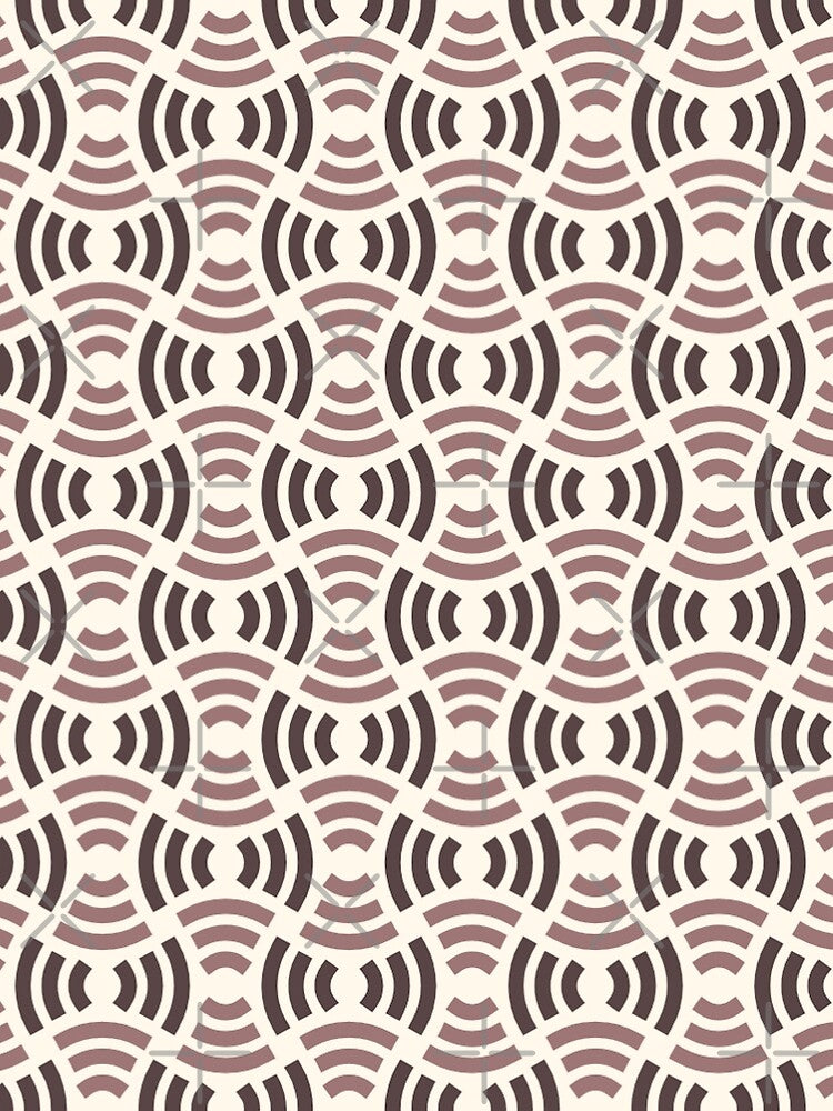 Taupe Mocha Ivory Arcs Stacked Halves Mid-Century Shapes Geometrical Abstract Pattern by PenguinForests