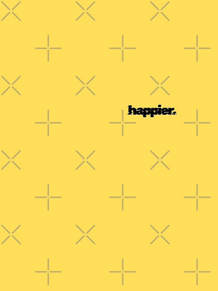 happier. Yellow Print work by Lifewithxi Unisex , , , Long Sleeve Tee