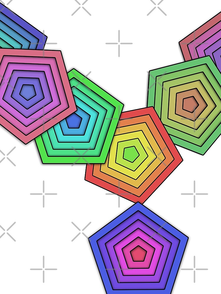 Pentagonal Elegance: Overlapping Necklace Design by EnjoYarty