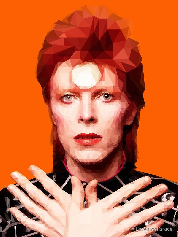 Polygonal Portrait of David Bowie by DreamsofGrace Unisex , , , Long Sleeve Tee