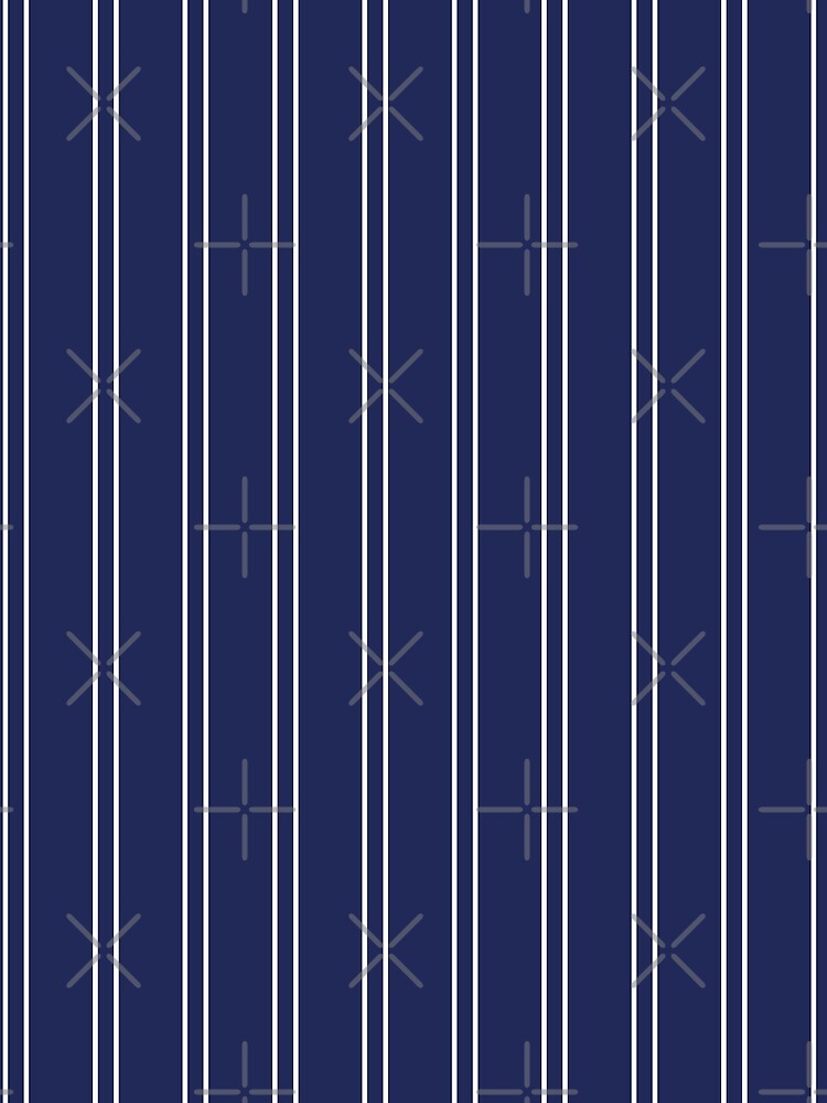 Classic Double White Pinstripes on Navy Blue by tonymagnerart