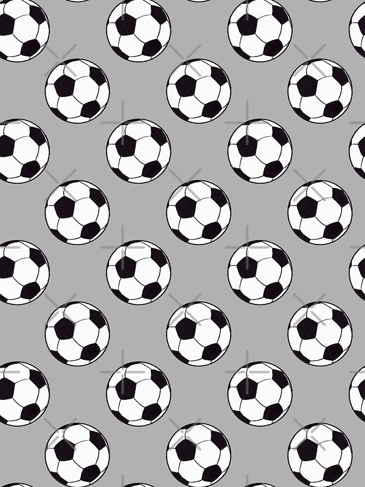 Simple Brushwork Soccer Ball (Grey Background) by KharaFox Design Unisex , , , Long Sleeve Tee