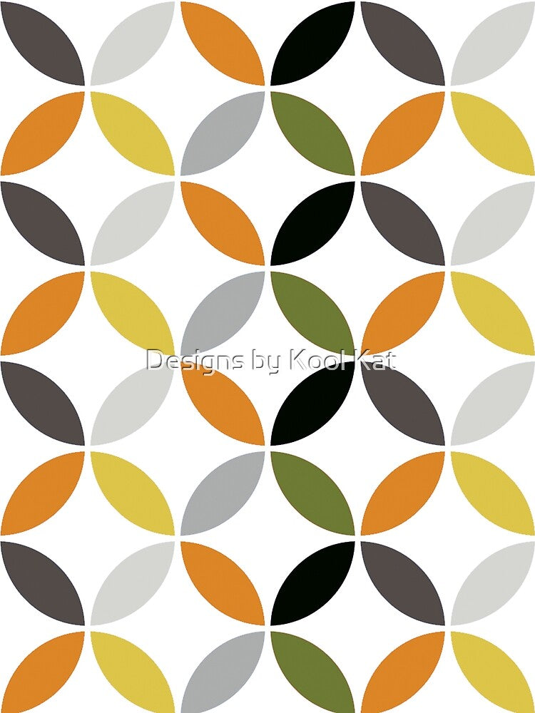 Abstract Geometric Mid Century Modern Overlapping Circles Design by Designs by Kool Kat