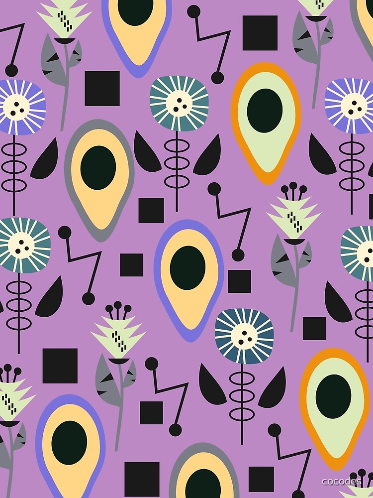 Mid-century flowers with avocados by cocodes