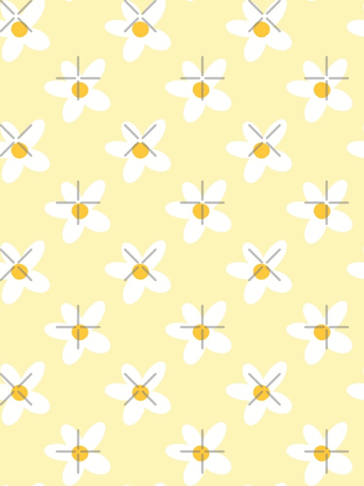 Cute and Simple Flower (Yellow Background) by KharaFox Design Unisex , , , Long Sleeve Tee