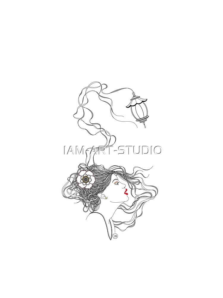 Elegant Female Portrait Digital Line Art Illustration by IAM-ART-STUDIO