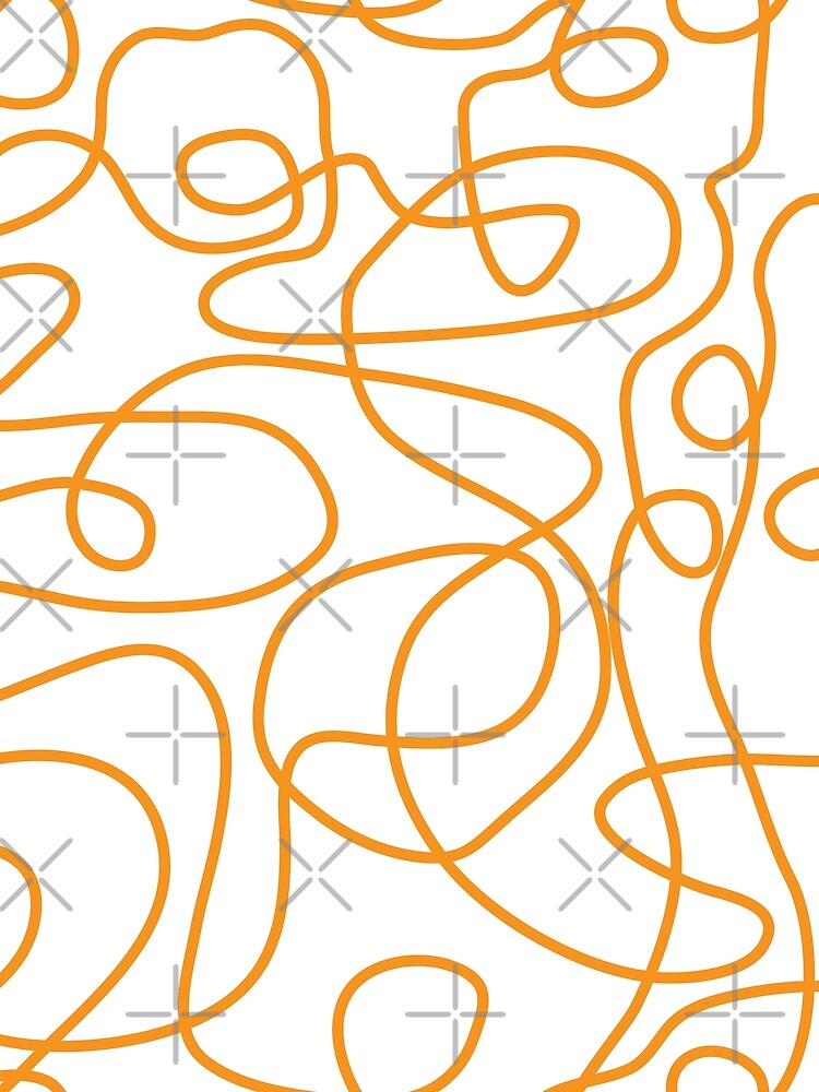 Doodle Line Art Pattern | Orange on White by itsjensworld
