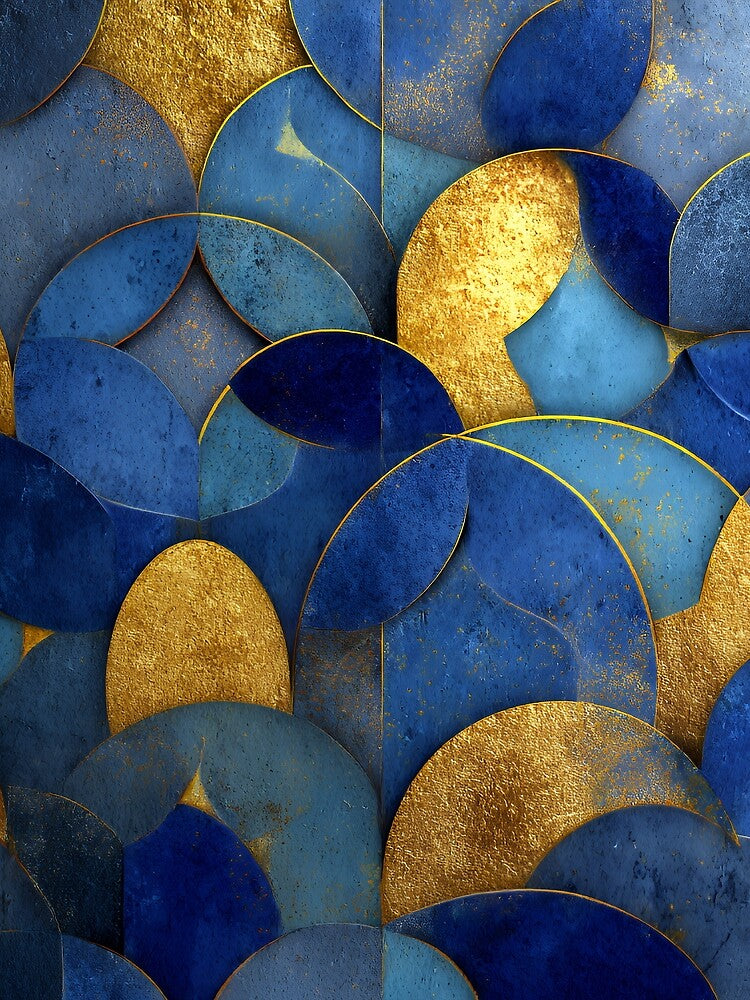 Luxury Gold & Teal Scallop Abstract – Textured Elegance by EK-World