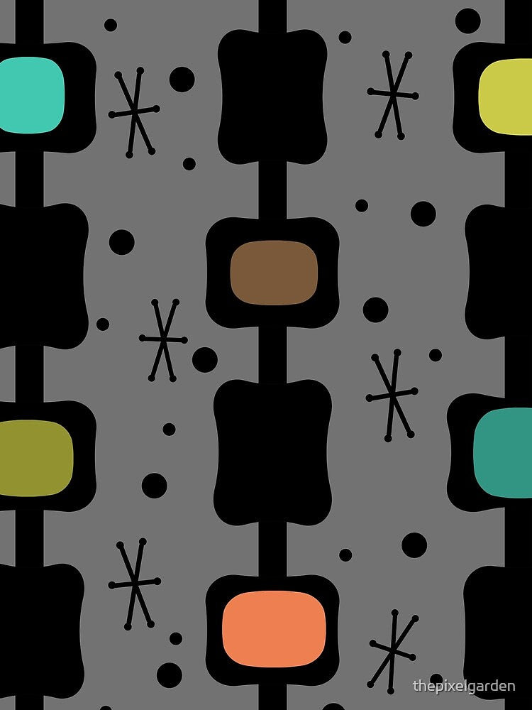 Retro Mid Mod Columns Boxes Multicolored by thepixelgarden