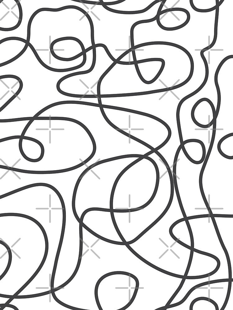 Doodle Line Art Pattern | Graphite on White by itsjensworld