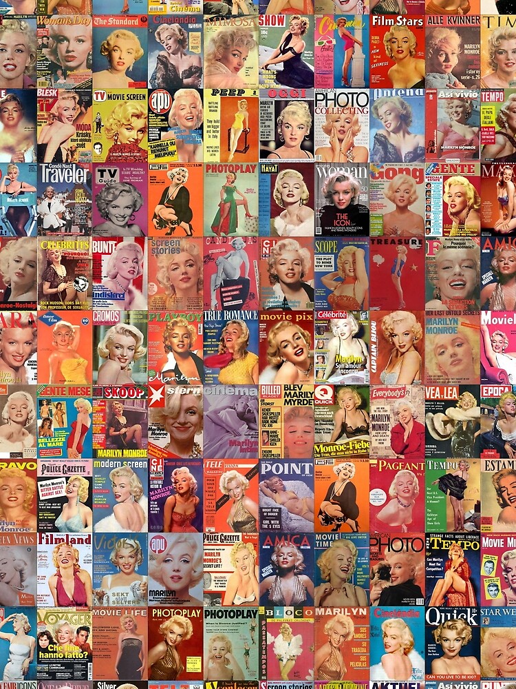 Marilyn Monroe Magazine Covers by Montage-Madness Unisex , , , Long Sleeve Tee