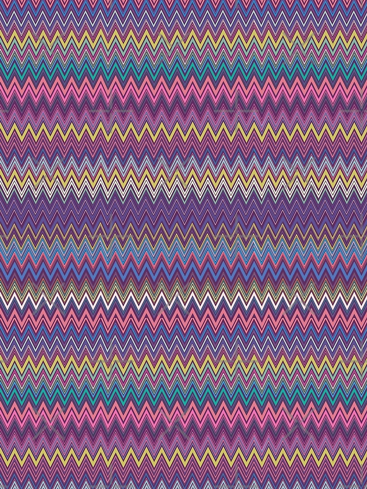 Missoni vintage textile vector seamless repeat pattern calm aura colors 2 by Retro Street Studios