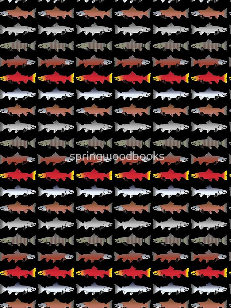 North American Salmon by springwoodbooks Unisex , , , Long Sleeve Tee
