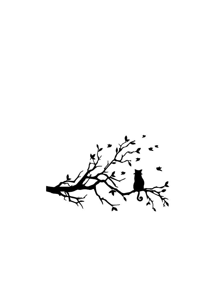 Cat in the Tree Design by derendesign Unisex , , , Long Sleeve Tee