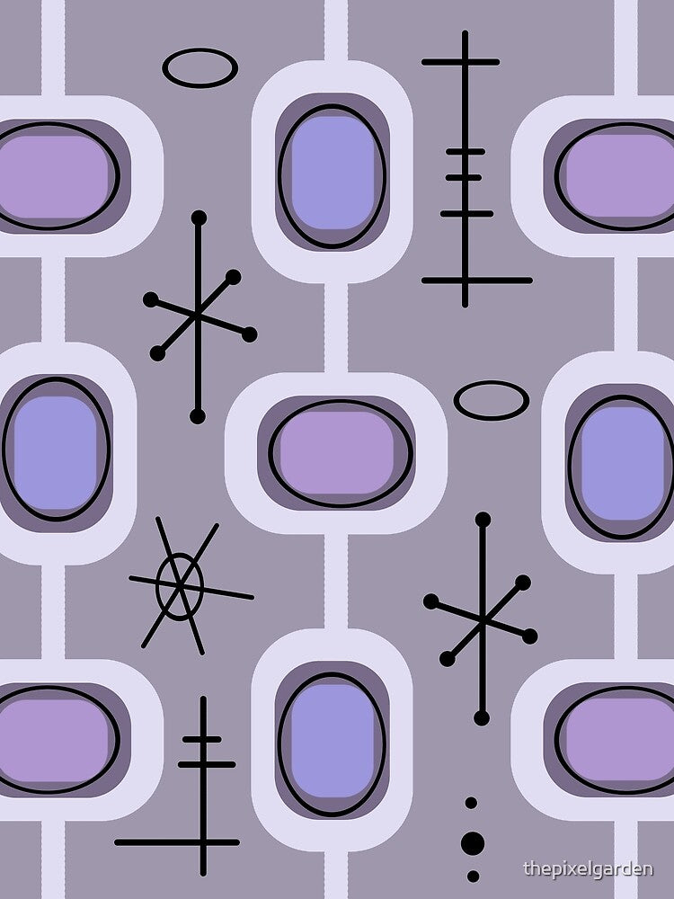 Space Age Geometric Art Heather Purple by thepixelgarden