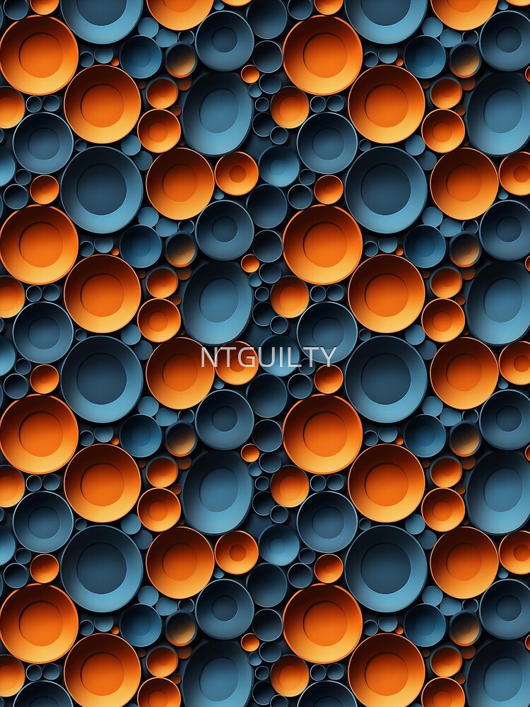 Abstract Overlapping Circles in Blue and Orange by NTGUILTY