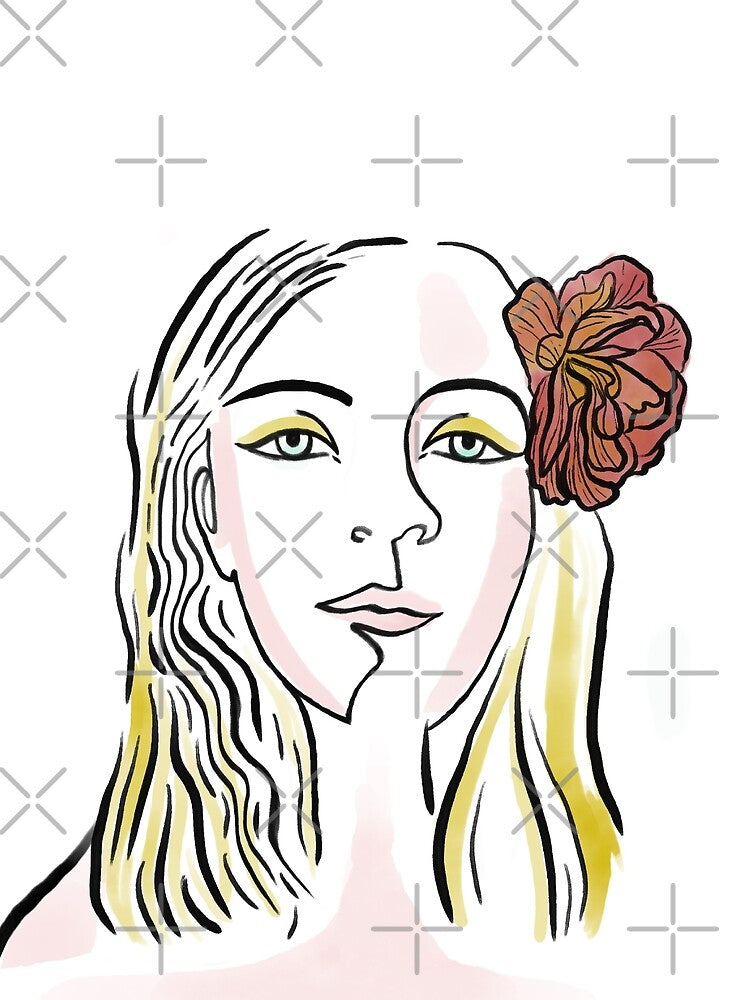 Woman Line Art Portrait by tizicav