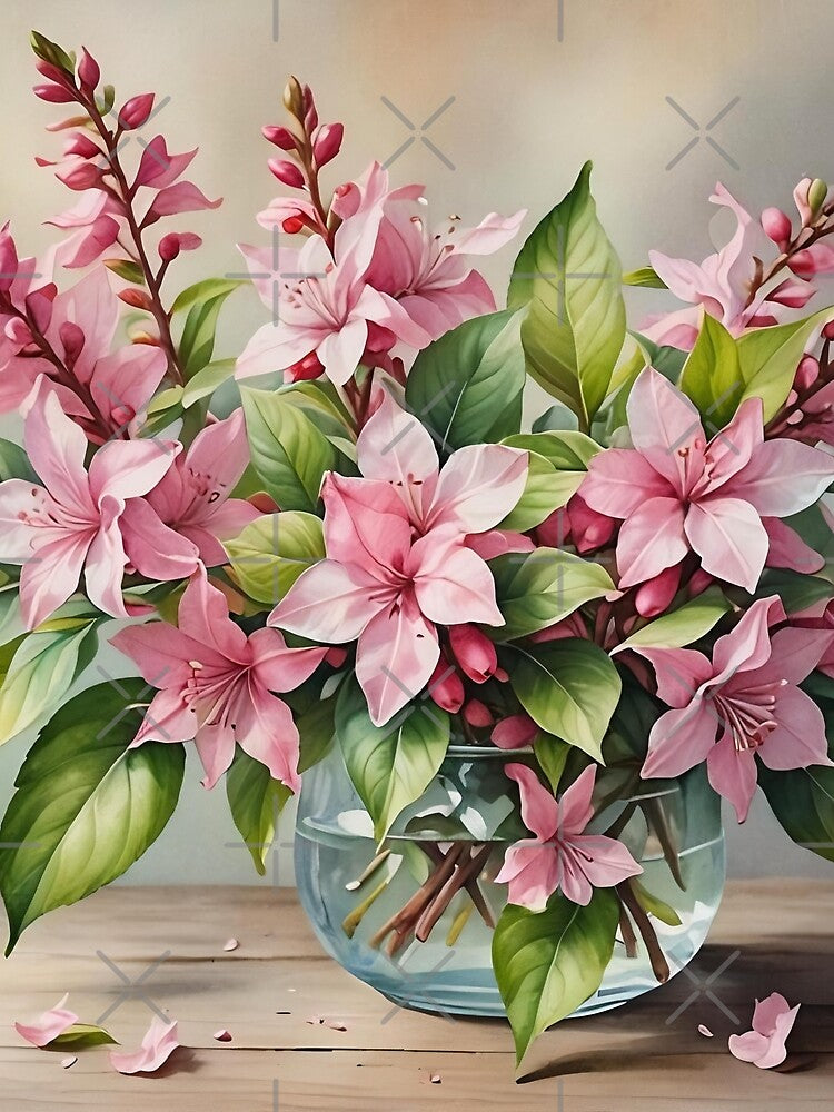 Weigela flowers vase by Ponted Unisex , , , Long Sleeve Tee