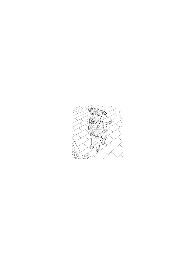 "Dog Portrait – Minimalist Pet Line Drawing" by MalickaArt