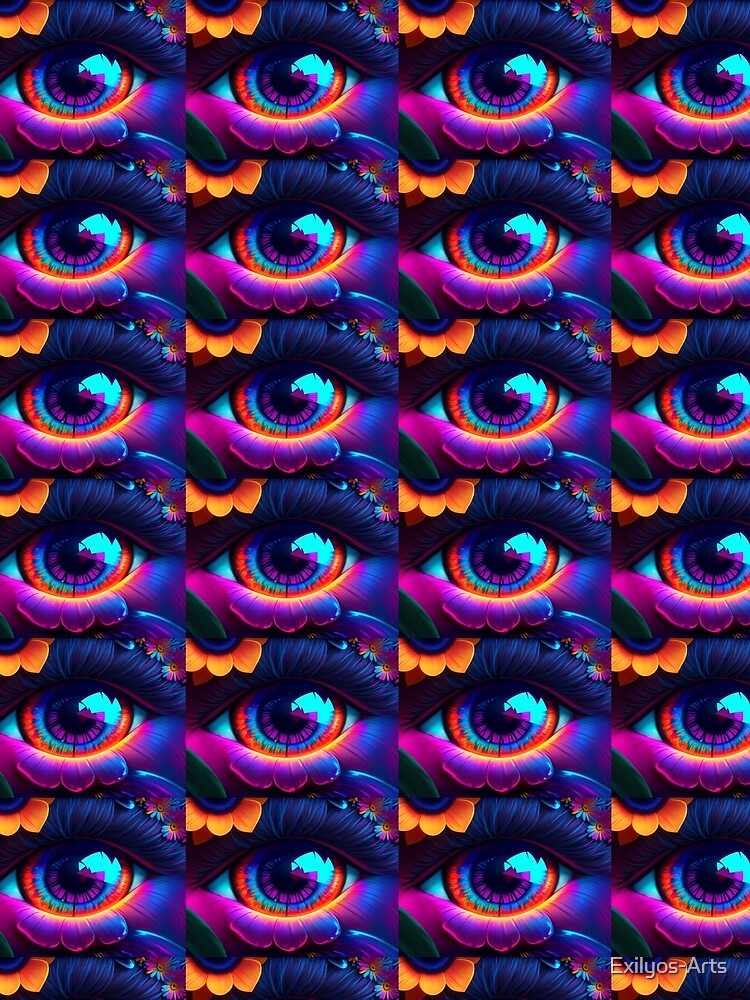 Neon art flower eye 2 by Exilyos-Arts
