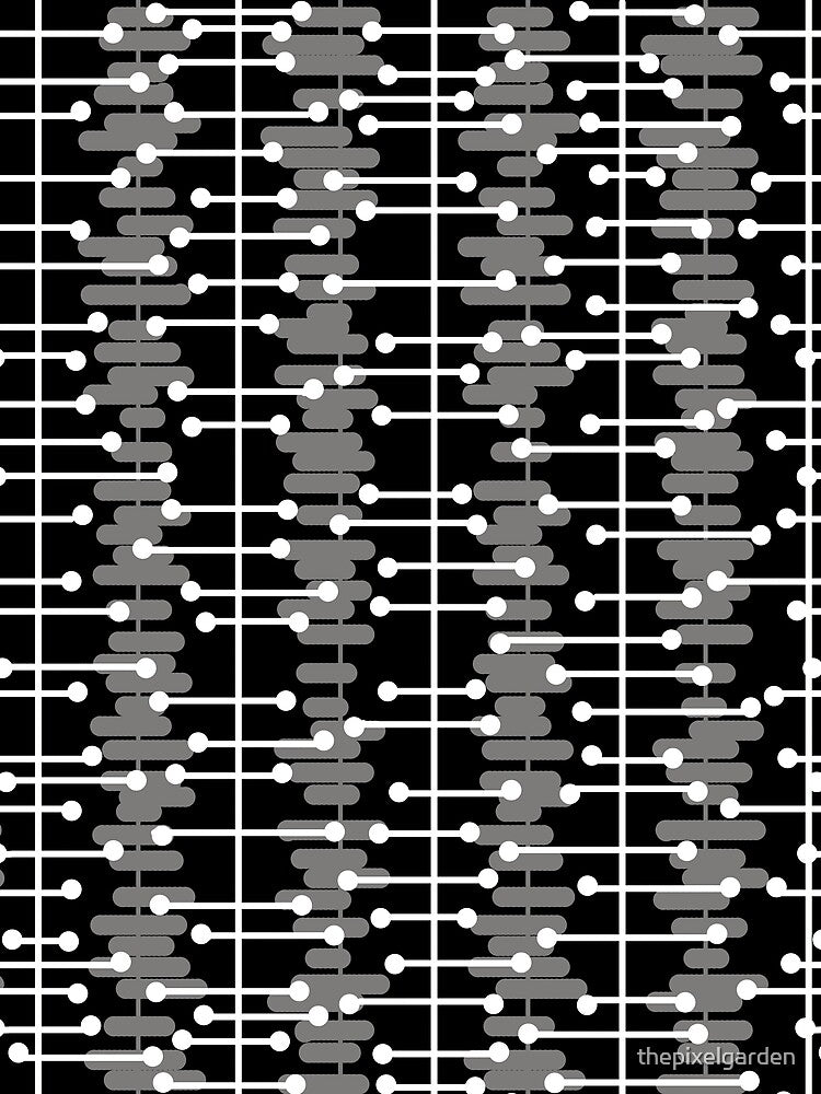 1950s Retro Abstract Lines Black Gray White by thepixelgarden