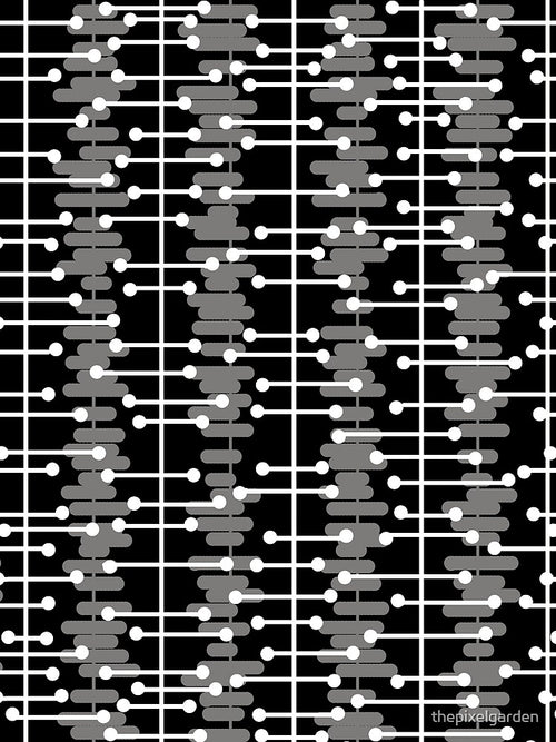 1950s Retro Abstract Lines Black Gray White by thepixelgarden