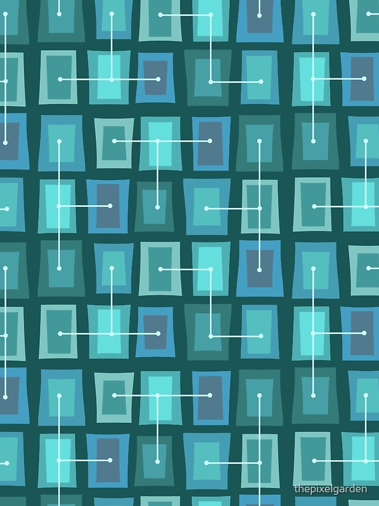 Wonky Doors Smaller Ocean Blue Green by thepixelgarden