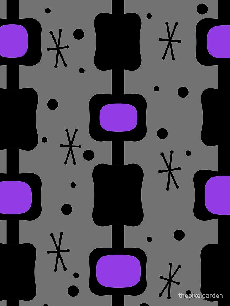 Retro Mid Mod Columns Boxes Purple by thepixelgarden