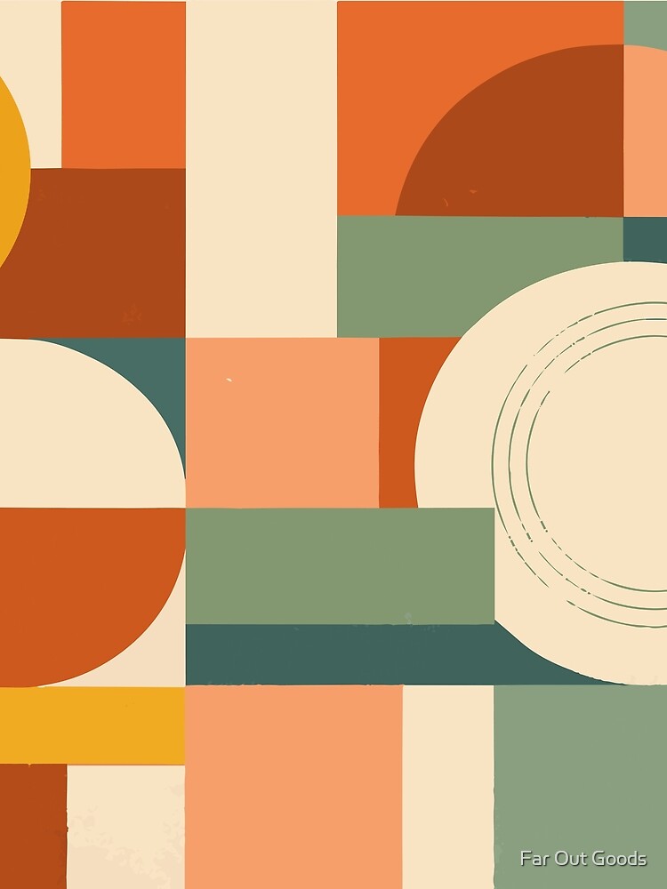 Mid Century Modern Boho Geometric Abstract Earth Tones by Far Out Goods