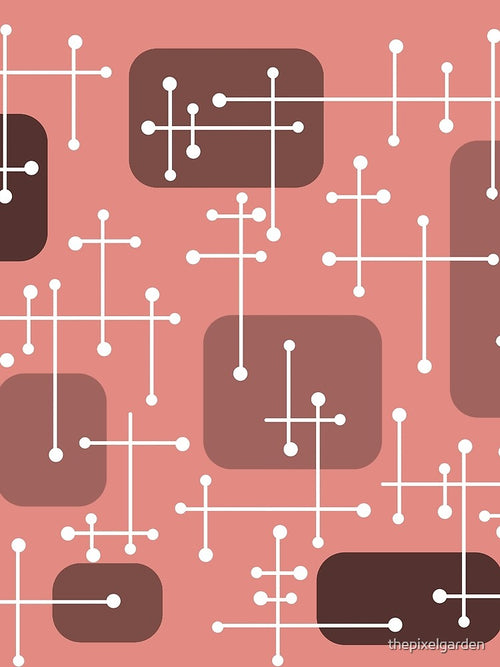 1950s Eames Era Art Crosshairs Salmon Pink by thepixelgarden