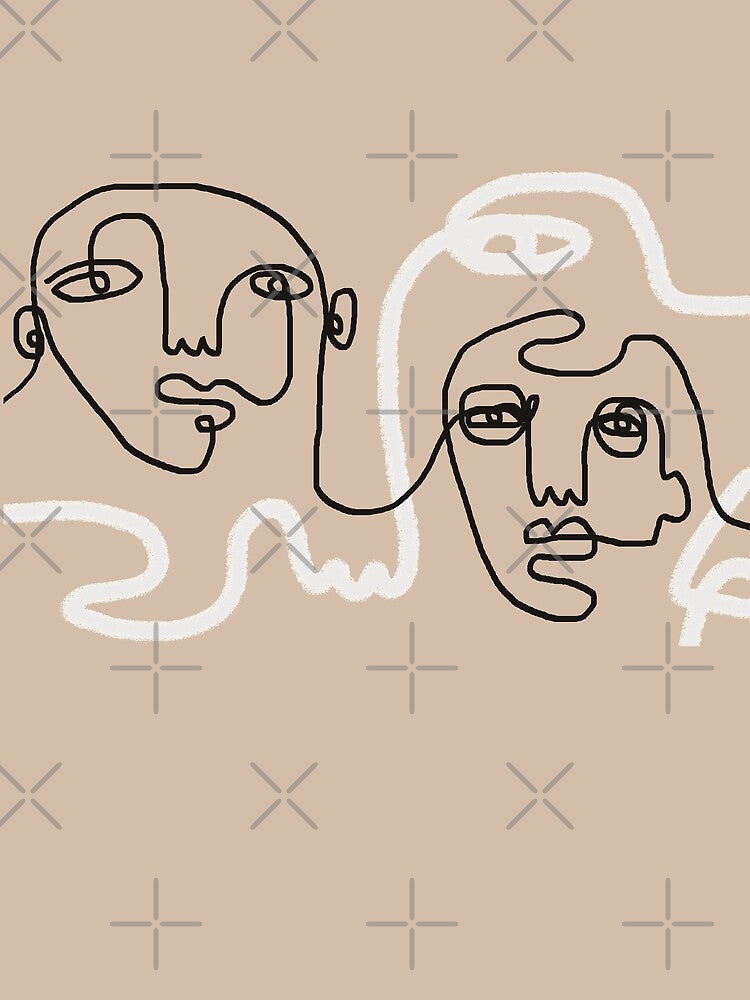 Faces one line art by trajeado14