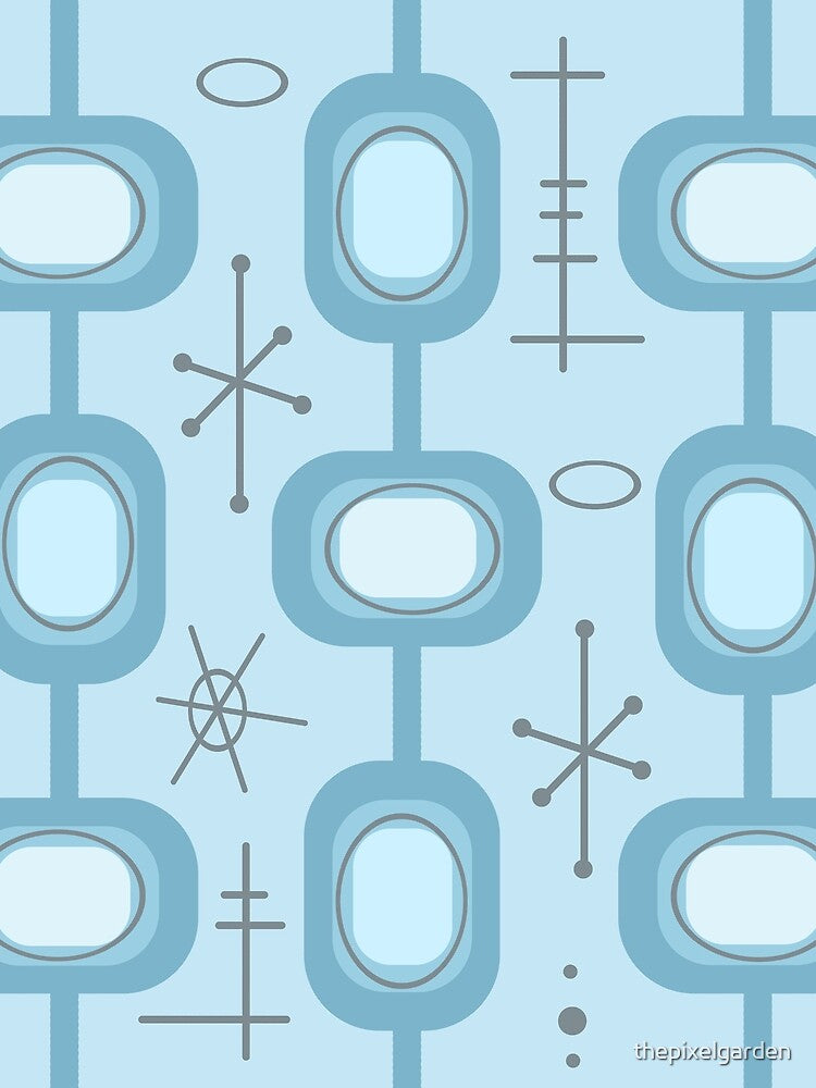 Space Age Geometric Art Baby Blue by thepixelgarden
