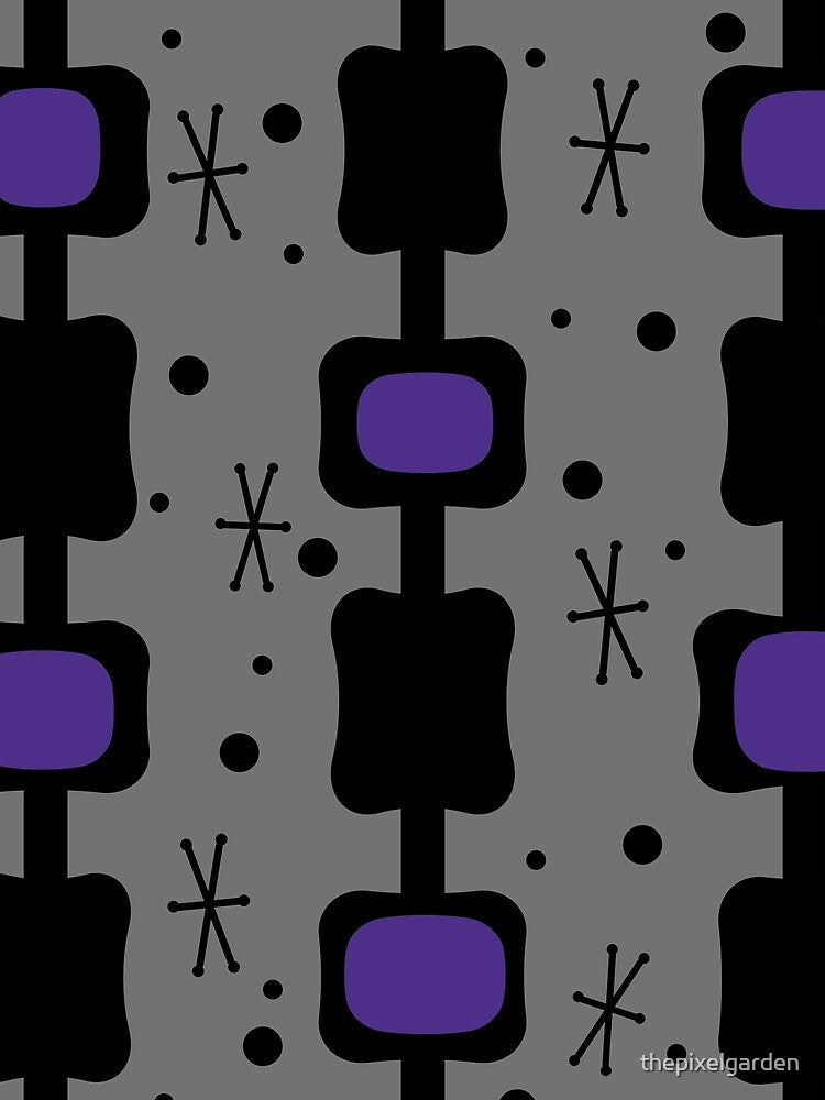 Retro Mid Mod Columns Boxes Indigo by thepixelgarden