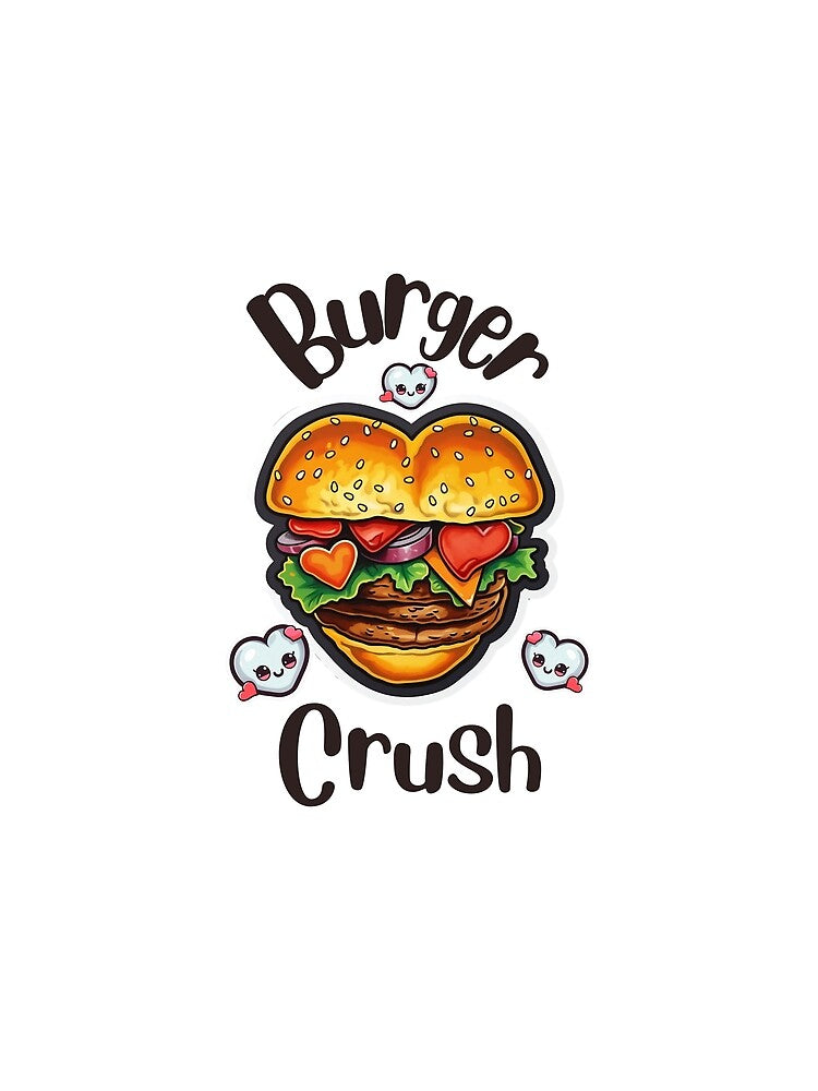 Burger Crush Design for Light Background by zwrohn Unisex , , , Long Sleeve Tee