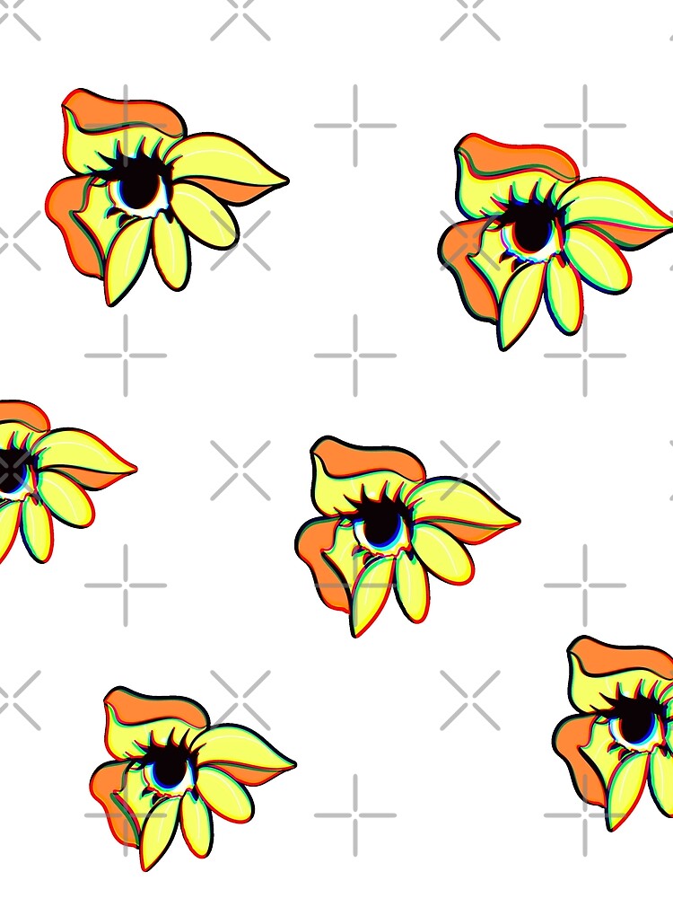 Psychedelic Flower Eyes Neon Sticker Set by immortalmoonimp