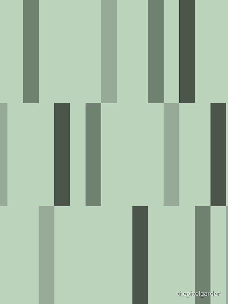 Retro Abstract Art Lines Light Sage Green by thepixelgarden