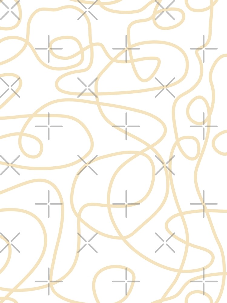 Doodle Line Art Pattern | Soft Neutral Yellow on White by itsjensworld
